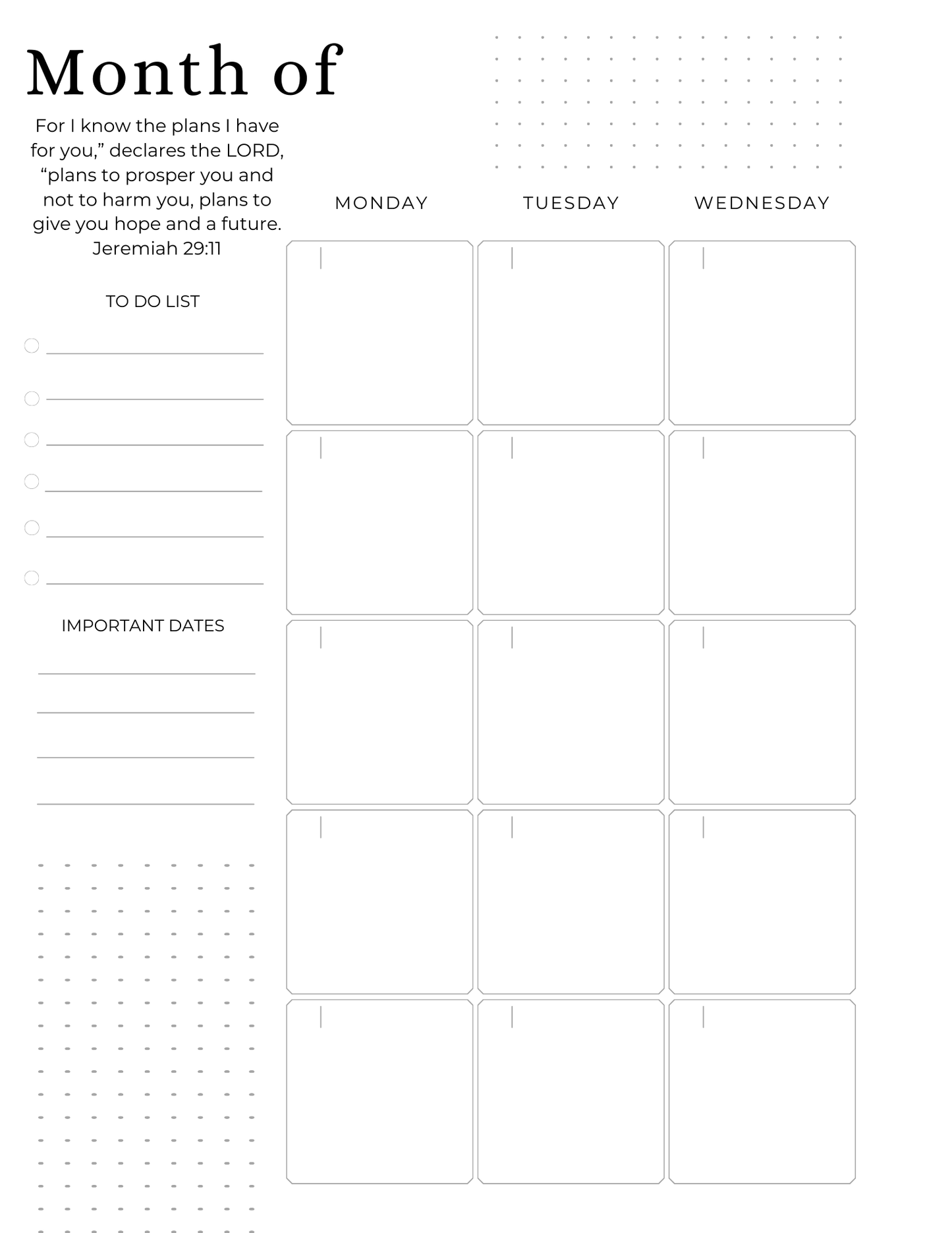 Planner Layouts